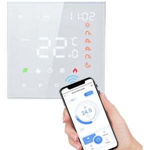 Thermostat intelligent Tuya WiFi 3A, programmable, &eacute;cran LCD tactile, compatible chauffage au sol et chauffe-eau,thermostat connect&eacute;