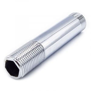 Tycner - Laiton chromé raccords tuyauterie 1/2' longueur de 80mm mâle x mâle