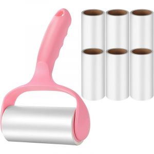 Rouleau anti-poils pour animaux, brosse adh&eacute;sive rotative &agrave; 360&deg; pour v&ecirc;tements, rouleau anti-poils pour &eacute;liminer les poils et la poussi&egrave;re sur les