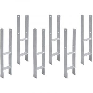 Wolketon 6x Ancrage de poteau Ancrage en H ancre pour abris de voiture.maisons sur pilotis durable H-ancre Ancrage de poteau encastr&eacute; 81MM
