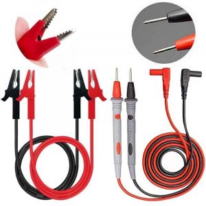 Cable de Test pour Multim&egrave;tre, Kit de Fils de Test pour Multim&egrave;tre Contient des 4 pi&egrave;ces Pinces Crocodiles /Cable deTest pour Multim&egrave;tre