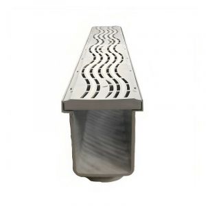 Kit Caniveau d'&Eacute;vacuation et Grille de Piscine Haute R&eacute;sistance - 1000x130x175 mm - Adequa