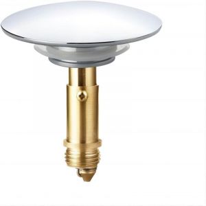 Bonde clic-clac pop-up 66 mm &ndash; Laiton massif chrom&eacute; &ndash; M&eacute;canisme &agrave; ressort &ndash; &Eacute;tanch&eacute;it&eacute; optimale pour lavabo de salle de bain et cuisine