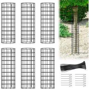 Lot de 6 protections en m&eacute;tal de 41,9 cm pour tronc d'arbre - Protection en maille pour plantes - Protection contre les &eacute;corces de cerf, lapin, chats