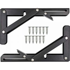 Neige-Equerre Pliable Etagere,Tablette Murale Rabattable,Equerre Pliable Charge Lourde Consoles et Taquets pour éTagèRes Utilisé Pour éTabli,