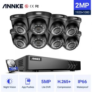 Kit Caméra de Surveillance Extérieur Home 5MP dvr 81080P Smart ir Vision Nocturne Sécurité cctv Vidéosurveillance Caméra Système - 1TB hdd - Annke