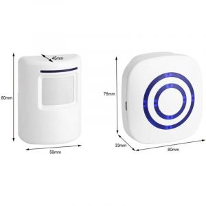 Sonnette professionnelle avec d&eacute;tecteur de mouvement, kit de sonnette ext&eacute;rieure sans fil, alarme infrarouge divis&eacute;e avec capteur