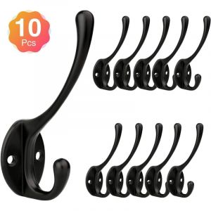 10 Pi&egrave;ces Pat&egrave;re Porte Manteau Mural Vintage, Crochet M&eacute;tal De Porte Chapeau Crochet Inox avec Vis pour la maison pour Mural Salle de Bain Cuisine