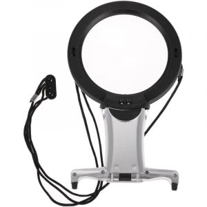 Lling - Loupe à 2 lentilles X2 et X6 Grossissement Illuminant led Sangle de cou mains libres pour broderie Lecture Livre Couture Artisanat Bijoux