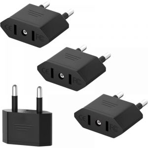 4 Pièces Adaptateur Prise USA, Adaptateur USA vers France, Adaptateur Secteur US vers Europe (EU), Adaptateur USA Prise, Adaptateur Voyage US vers EU