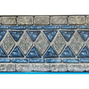 Piscineo - Liner Piscine 75/100 Bleu Fonc&eacute; Frise Lancashire &Oslash;4.60m H1.20m