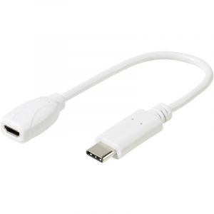 De téléphone portable Adaptateur [1x Micro usb femelle - 1x usb 2.0 type c mâle] DCAVVUSBCMB02W 20.00 cm Q262602 - Vivanco