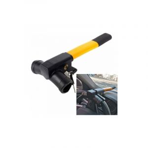 Aiperq - serrure à clé Canne Antivol Voiture Verrouillage de Volant Barre de Volant Antivol de Sécurité Universelle Voiture Rétractable T-Lock