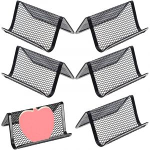 Shining House - 6 Pi&egrave;ces Porte-Cartes de Visite en Maille,Support de Carte de Visite Maille M&eacute;tallique,Pr&eacute;sentoirs de Carte de Visite en M&eacute;tal pour