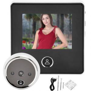 Decdeal Judas de porte num&eacute;rique 2,8 pouces 0,3 MP, cam&eacute;ra de sonnette, grand angle 90 &deg;, vision nocturne pour la s&eacute;curit&eacute; &agrave; domicile