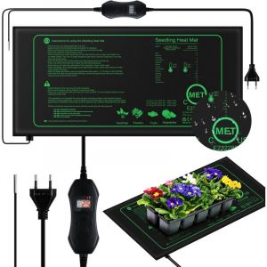 AIDUCHO 50W Tapis Chauffant pour Plantes avec Thermostat - Chauffage Rapide, Protection Contre Le feu, Tapis Chauffant pour Régulation Température