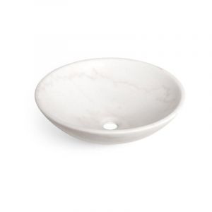 Saniclass - Pesca Arino Vasque à poser - 42x42x14cm - rond - marbre - blanc