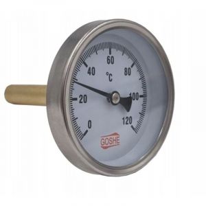 Thermomètre Bimétallique Axial 63mm 0-120°c 1/2"" L-70