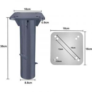 Naizy - Pied de Parasol avec Ancrage au Sol Parasol Support Pied en m&eacute;tal pour Jardin Plage Parasol - anthracite