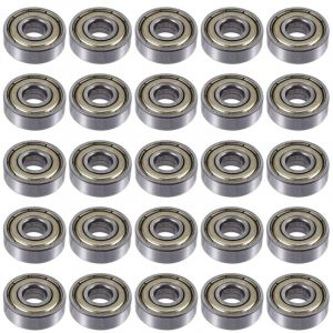 Tlily - 25Pcs 608 zz Roulements à Billes, 608Zz Metal Double Shielded Miniature Deep Groove Skateboard Ball Bearings (8Mm x 22Mm 7Mm)