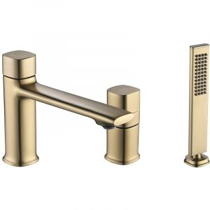 Mitigeur de baignoire sur pied 3 trous LAVEO Tores, or bross&eacute;