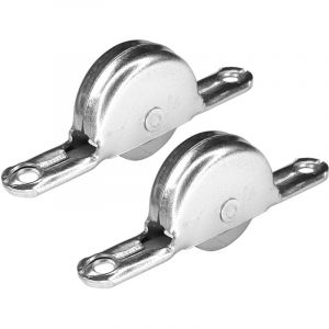 Cyclingcolors - 2x Roulette de placard galet coulissant 18mm en acier galvanisé Rail Porte Meuble Pliant Roulement à billes Support Guide Rouleau