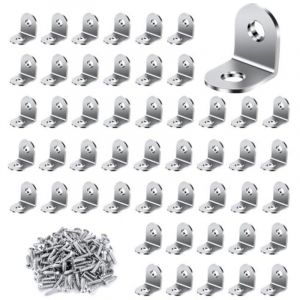 [JAMAIS UTILIS&Eacute;]&Eacute;querre de Fixation 50 Pi&egrave;ces, 20x20mm &Eacute;querre M&eacute;tal avec 100 pi&egrave;ces Vis Equerre Assemblage Inox Equerre de Fixation Angle Droit
