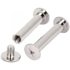 Reliure Chicago Vis, 30 Ensembles M&eacute;tal Chicago Bouton Kit d'assortiment de vis de Reliure Vis Nickel Plaqu&eacute; Reliure Vis Binder Post Docking Rivets,