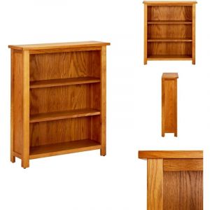 Vidaxl - Bibliothèque à 3 étagères 70 x 22,5 x 82cm Bois de chêne massif - Bibliothèque En Bois - Bibliothèque Rustique - Bibliothèque Chêne