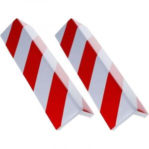 2 Pi&egrave;ces Protection d'Angle Mur Garage Blanc/Rouge Protection Voiture Mousse Protection Murale Garage, Mousse de protection autocollante contre les