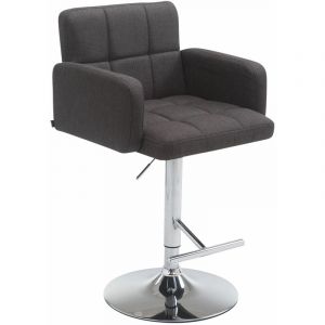 Tabouret de fauteuil avec siège rembourré et matelassé en différentes couleurs tissu colore : gris foncé