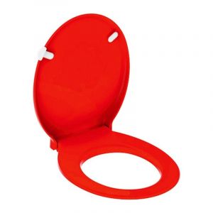 Geberit - Abattant wc Renova Comfort, adapté pmr, antibactérien, fermeture standard, fixation par le haut, Rouge carmin