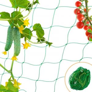 Largeight - 2mx8m Filet d'escalade pour Plantes avec 50 Câble Ties, Filet de Treillis pour Plante Grimpantes en Nylon, Filet de Jardin Filet à Ramer
