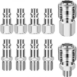 10 Pi&egrave;ces Raccord Rapide Air Comprim&eacute;, Raccord Pneumatique, Accessoires Compresseur d'Air, Embout Compresseur Air, Raccord d'Air Comprim&eacute; pour les