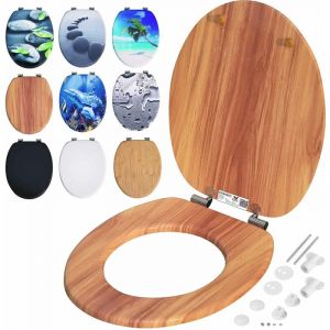 CASARIA® Siège de WC Système d'abaissement automatique MDF abattant standard salle de bain lunette couvercle toilette Bois