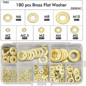 LaBlanc - 180pcs Rondelle Plate, Joint Rondelle Plate en Laiton Assortiment, M2 M2.5 M3 M4 M5 M6 M8 M10 Rondelle Plate pour L'étanchéité des Vis