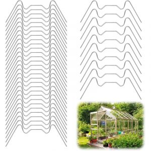 Clip de Vitrage, 100Pcs Clips de Vitrage Serre Utilisent un Design en Forme de w, type w Clip pour Serre Est en Acier Inoxydable et Serre Pince type