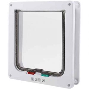 Tuserxln - Chatière pour Chat Chien - Marque - Taille m - Magnétique - Blanc - 4 modes de commutation blanc