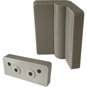 Homewell - Paumelle droite en nylon avec cache vis + cale de paumelle pour cabines sanitaires - ral 7038