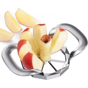 Coupe Pomme Acier Inoxydable,Trancheuse de Pomme,Vide Pommes Inox Couper Poires,P&egrave;le-D&eacute;coupe-Epluche Pomme-Enleve Trognon-Tranche Pomme de Terre En 8