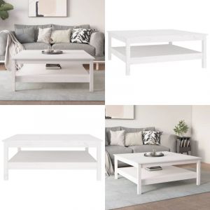 Table basse Blanc 100x100x40 cm Bois massif de pin - Table Basse Blanche - Meuble tv - Table D'appoint - Table Design - Bois Massif - Home & Living