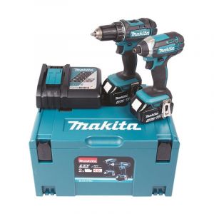 Makita - Pack 2 outils perceuse DDF482 + visseuse DTD152 18 v Li-Ion DLX2127MJ avec 2 batteries 4,0 Ah et coffret Makpac