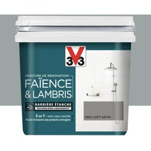 Peinture De R&eacute;novation V33 Fa&iuml;ence & Lambris Gris Loft 0,75 L