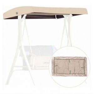 Beige Toile de Rechange pour Balancelle, Housse de Rechange 3 Places, Toit Balancelle de Jardin, Impermeable Couverture Auvent pour Jardins Battants