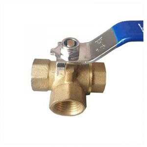 Candyse Vanne &agrave; 3 Voies,Vanne Bille Laiton 1/2',Trois Voies En Laiton Adaptateur Valve Connecteur &agrave; Billes Macaron