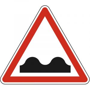 Signaletique.biz France - Panneau de signalisation danger - Cassis ou dos-d'âne - Triangulaire - Gamme Ecolign - Classe 1 - 500mm