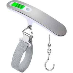 (Argent)P&egrave;se-bagages Balance de poids de bagage de haute pr&eacute;cision Balance de valise portable Balance num&eacute;rique &eacute;lectronique de poche 110 Lb / 50Kg