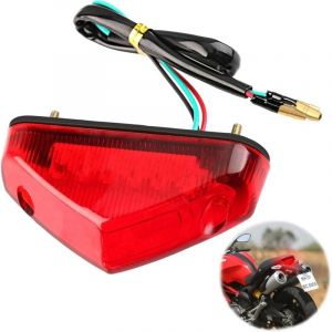 Feu Arriere Moto, Feu Arrière de Frein de Moto, 12 led Moto Feu Arrière Signal Lumière de Freinage Stop, Cours D'exécution Feu Arrière Universel pour