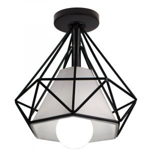 Stoex - Plafonnier En Forme De Diamant Lustre Moderne Cr&eacute;atif Simple &Oslash;20CM Pour Caf&eacute; Restaurant Salle &agrave; Manger Bar (Noir)