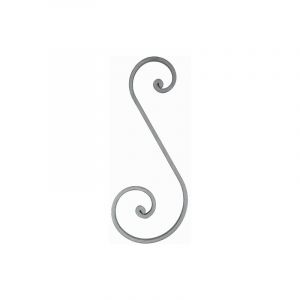 Volute inégale en s à noyau - Hauteur 290mm Largeur 115mm Plat lisse 16x6mm - Fer forgé - à souder Deco Fer Forge